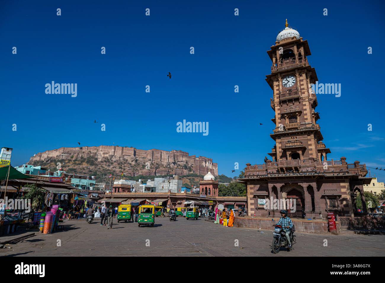 Alter Uhrenturm, Jodhpur, Rajasthan, Indien Stockfoto