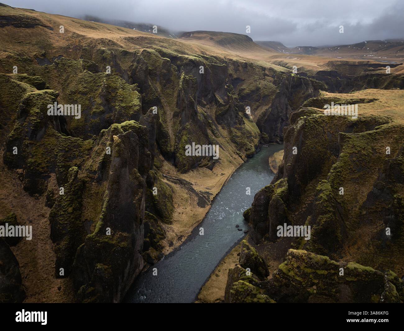 Fjadrargljufur Canyon, Süd-Island Stockfoto