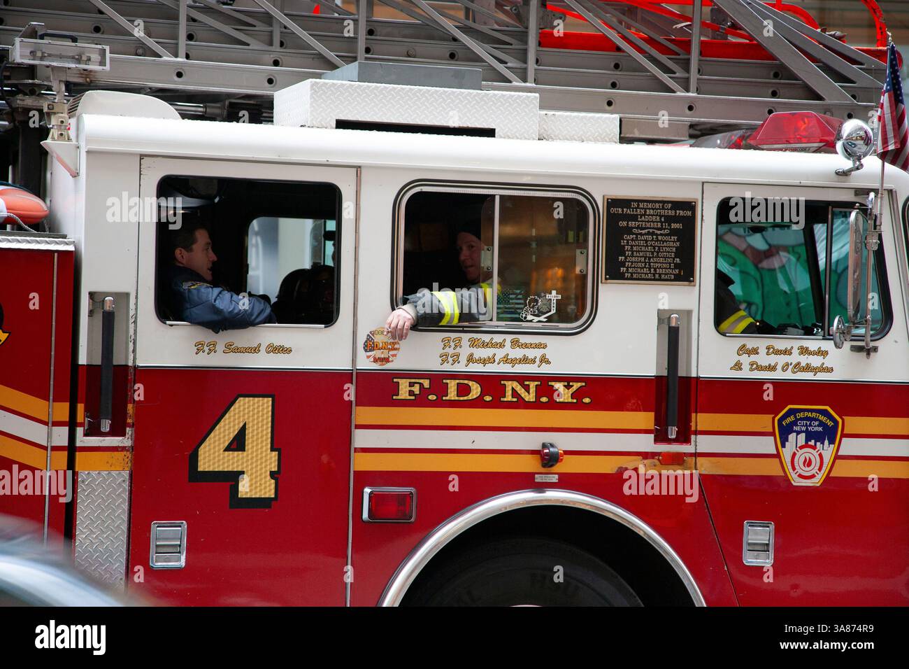 Feuerwehrauto New york Stockfoto