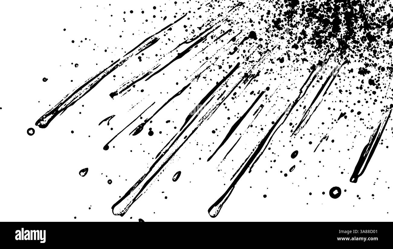 Alter zerkratzter Papierhintergrund mit verstörter schwarz-weißer Textur. Vintage-Überzug mit Rissen, Schmutz und Grunge-Effekt für Retro-Design und Stock Vektor