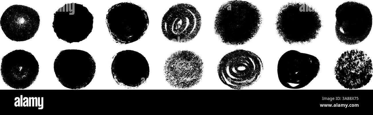 Handgekritzelte Kreidekreide mit pastellfarbener Textur. Malen Sie ovale Formen und Bleistiftstriche aus Wachs. Illustration des flachen Vektors auf weißem Hintergrund isoliert. Stock Vektor