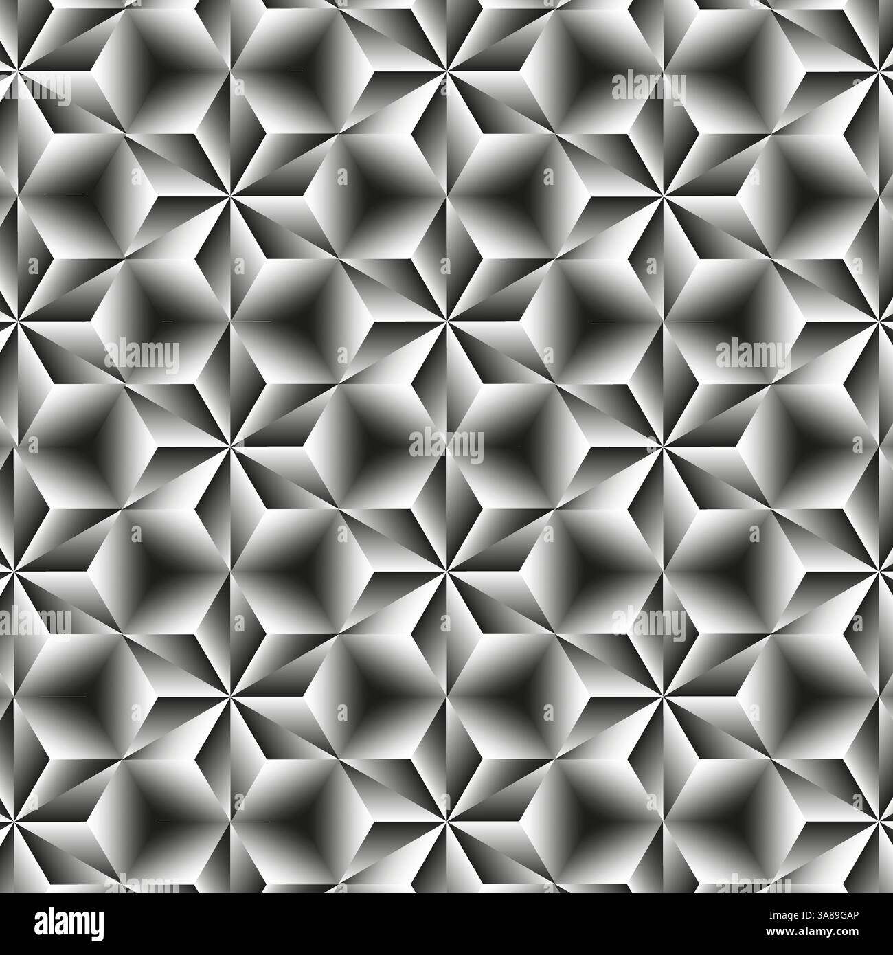 Geometrische Metallic-Textur. Abstraktes futuristisches Muster. Dreidimensionale Fläche. Vektorabbildung. Stock Vektor