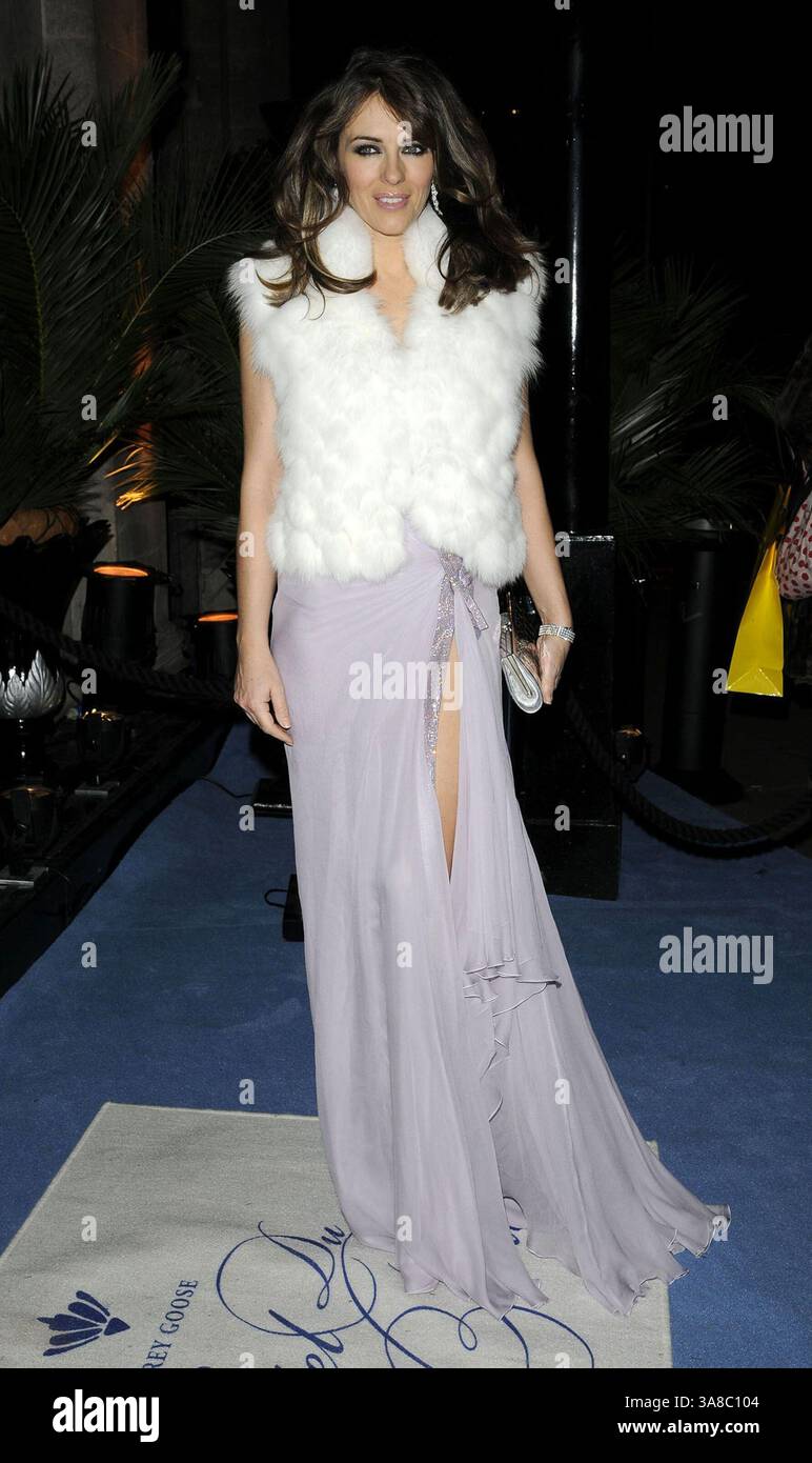 Dezember 2009 – London, Großbritannien, USA – 13. Dezember 2009 – London, England – Elizabeth Hurley. Der Grey Goose Charakter und Cocktails Ball im Gorsvenor House Hotel. Foto: Can Nguyen/Capital Pictures (Foto: © Can Nguyen) Stockfoto