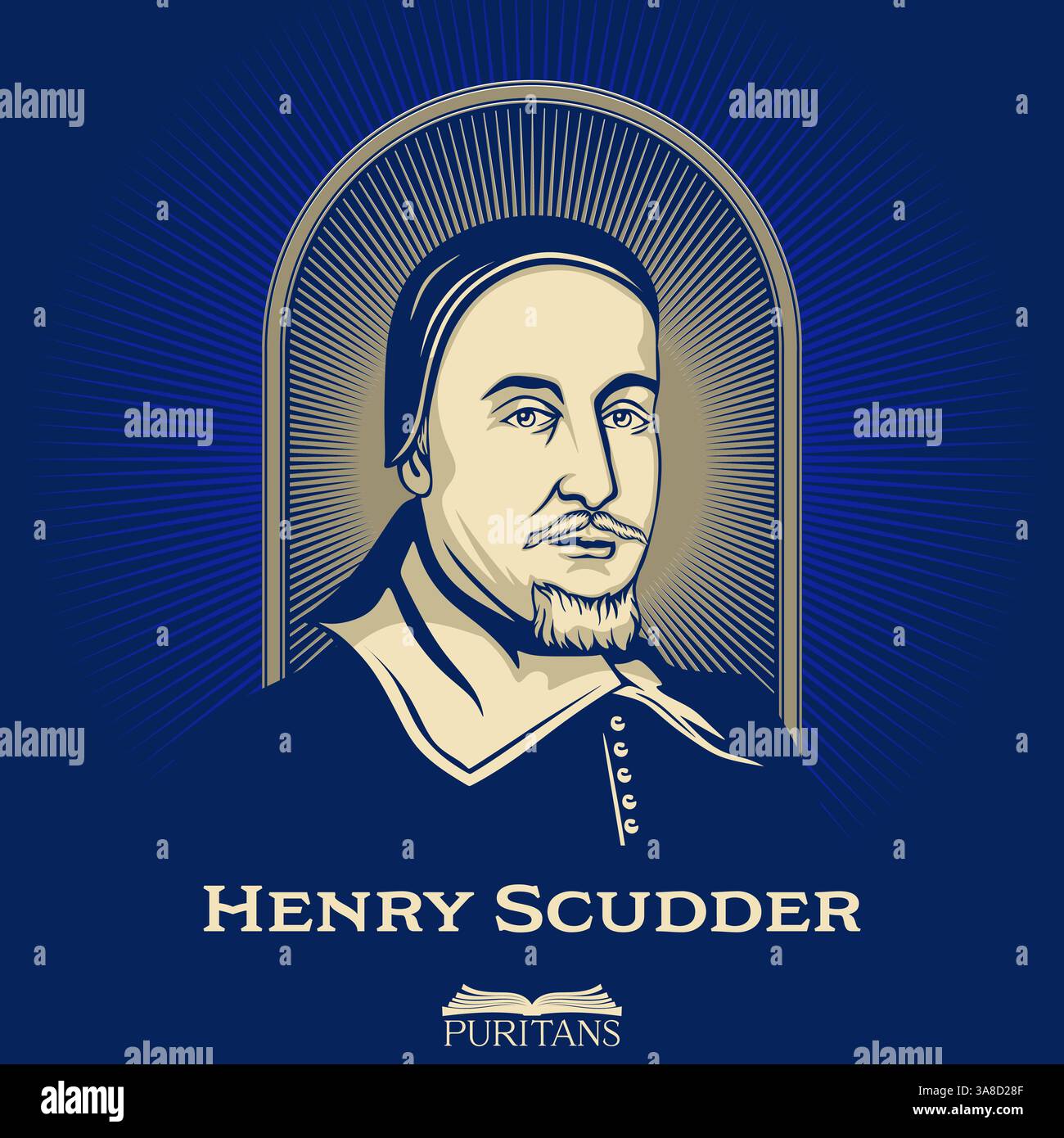 Henry Scudder (1584–1652) war ein englischer Minister für presbyterian Views, bekannt als Devotionalautor, und Mitglied der Westminster Assembly. Stock Vektor