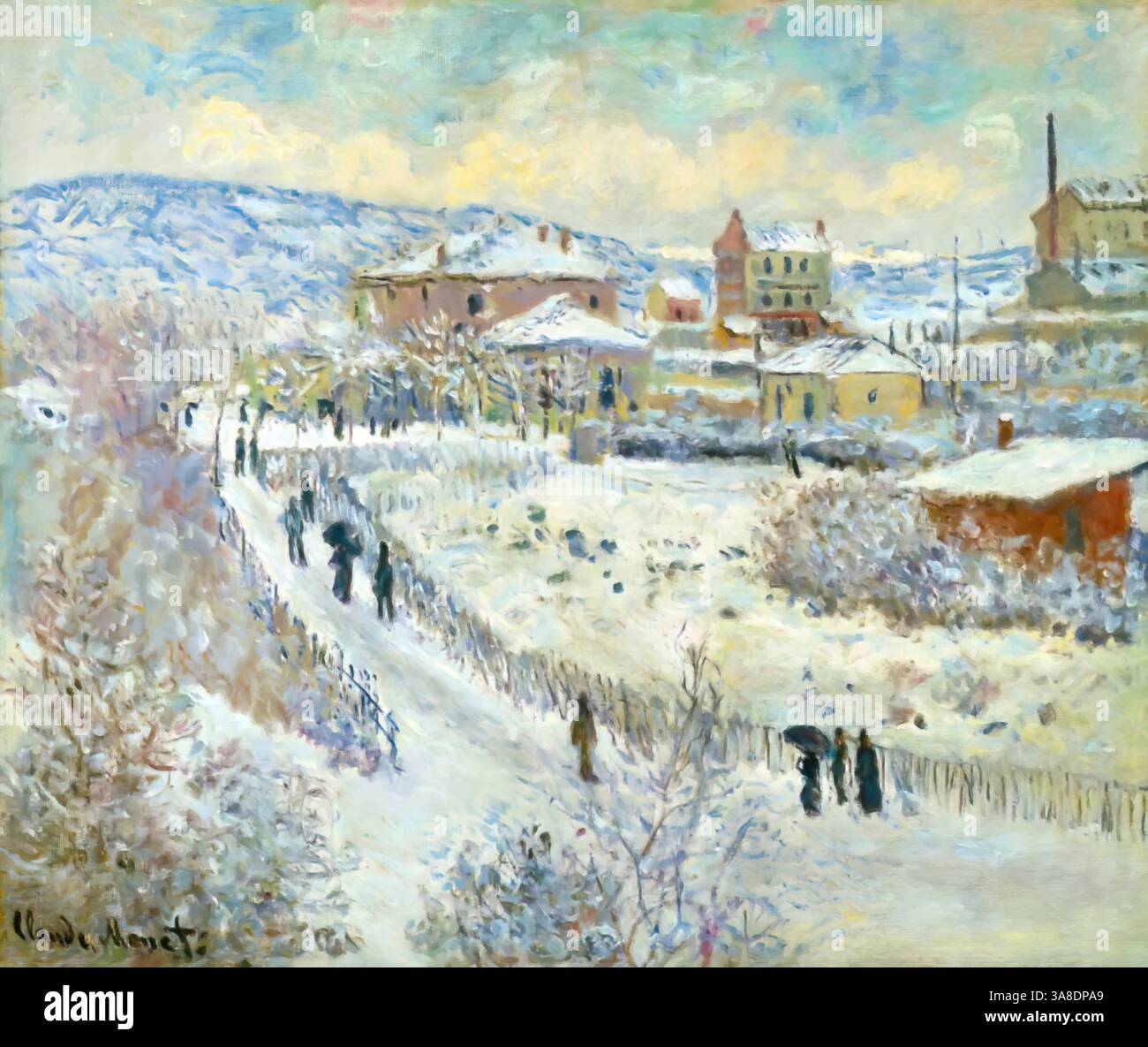 Ansicht von Argenteuil, Schnee, 1875 (Gemälde) von Monet, Claude (1840-1926) Französisch Stock Vektor
