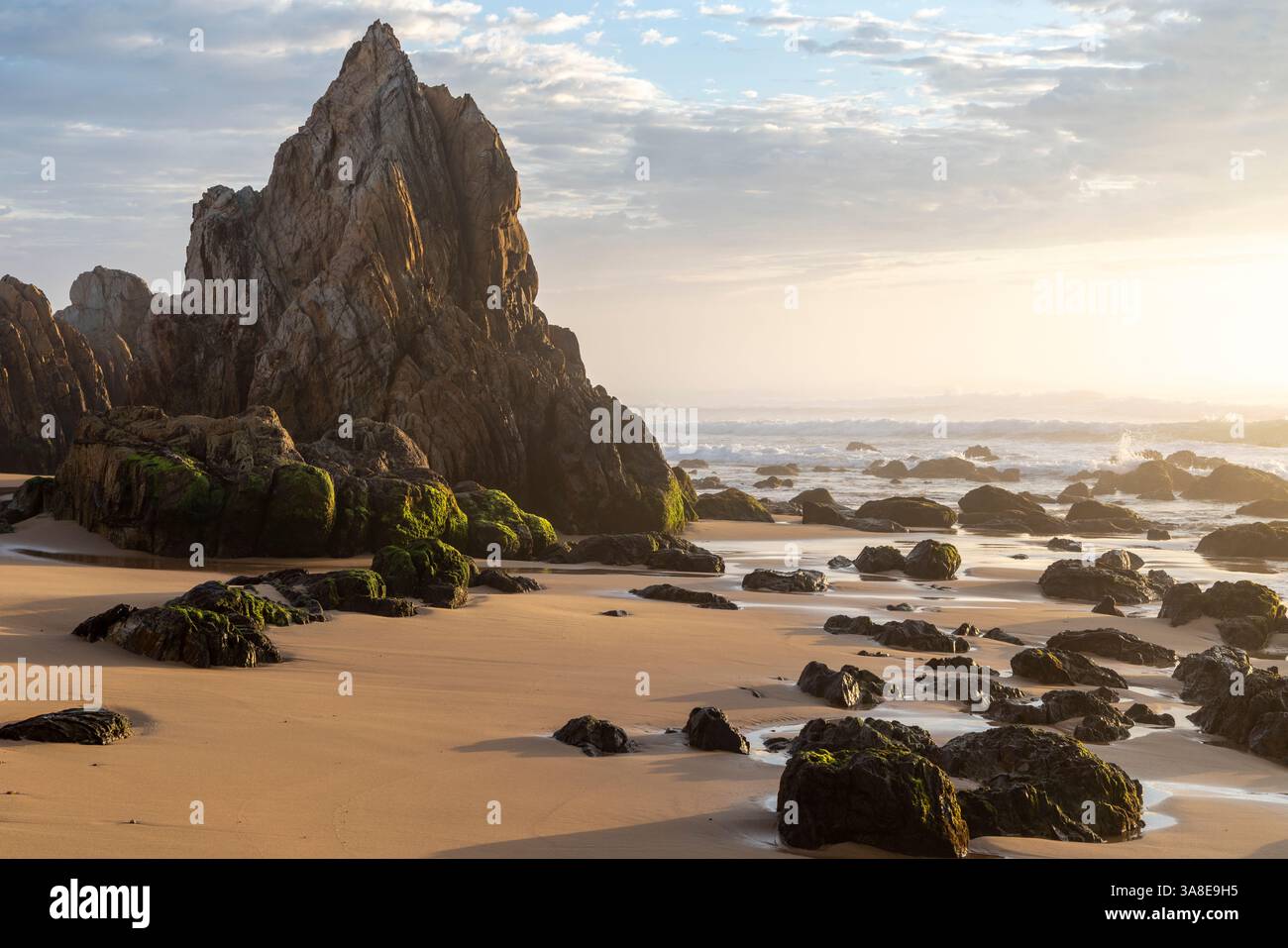 Australische Felsküste bei Sonnenaufgang: Gillard's Beach im Mimosa Rocks National Park an der Südküste von New South Wales Stockfoto