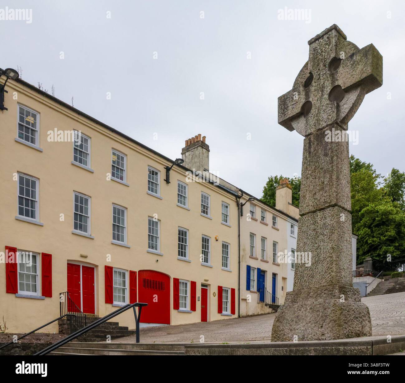 Religiöses High Cross Northern Ireland Market Square Armagh. Stockfoto