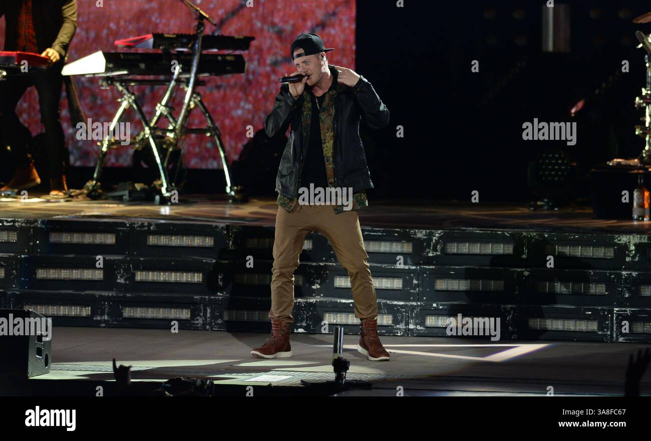 Oktober 2017: Auburn, Washington, USA S - TYLER HUBBARD von FLORIDA GEORGIA LINE tritt im Whiteriver Amphitheater in Auburn, WA auf. (Bild: © Jeff Halstead via ZUMA Wire) Stockfoto