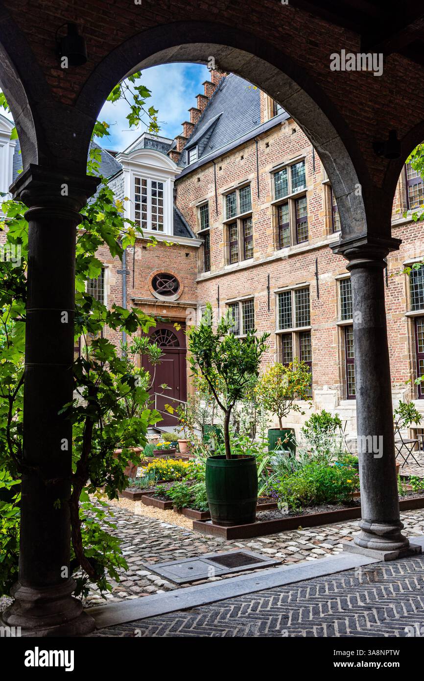 Innenhof des Rubens House, Antwerpen, Belgien Stockfoto