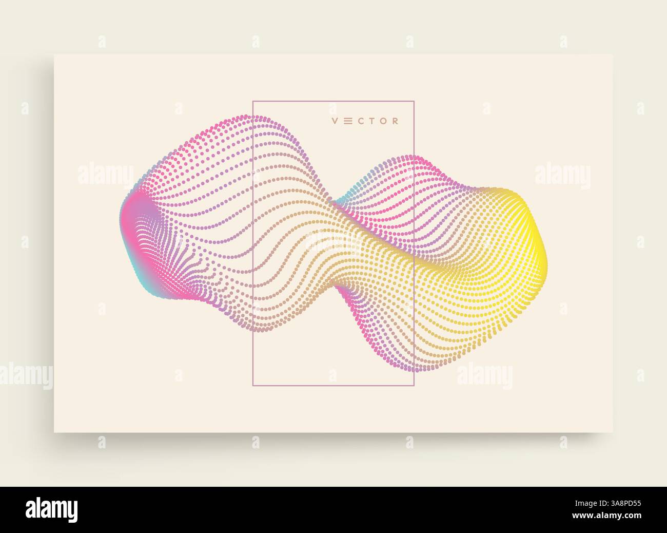 Abstrakte digitale Welle mit dynamischen Partikeln. Schallwelle. Big-Data-Visualisierung. 3d-Vektorgrafik für Wirtschaft, Wissenschaft oder Technologie. Stock Vektor