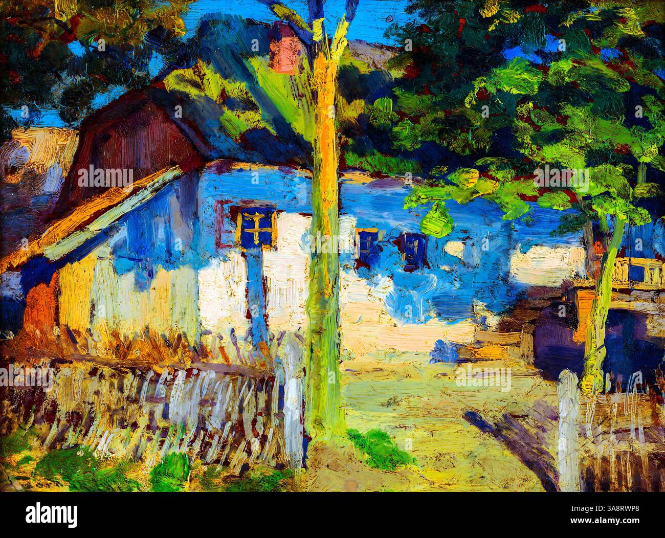 In Front of the House (1910–1915) von Lajos Csordak – ungarische Genremalerei des frühen 20. Jahrhunderts, Rural Scene, Public Domain High-Resolution Art Print Stockfoto In Front of the House (1910–1915) von Lajos Csordak – ungarische Genremalerei des frühen 20. Jahrhunderts, Rural Scene, Public Domain High-Resolution Art Print Stockfoto