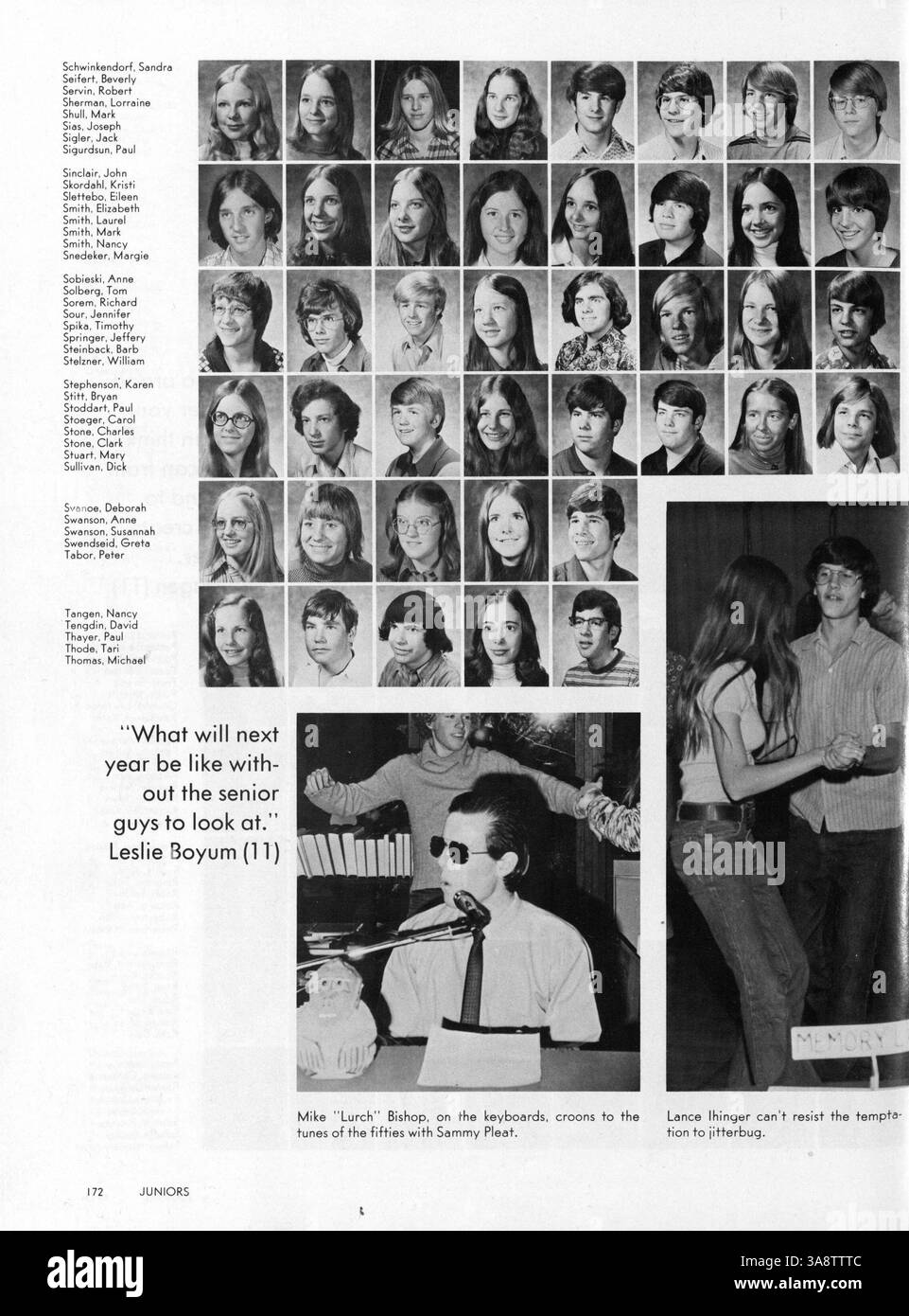 Das Windigo Yearbook 1974 dokumentiert die Ereignisse und Erfolge an der Edina West High School, einschließlich akademischer, sportlicher und außerschulischer Höhepunkte. Stockfoto