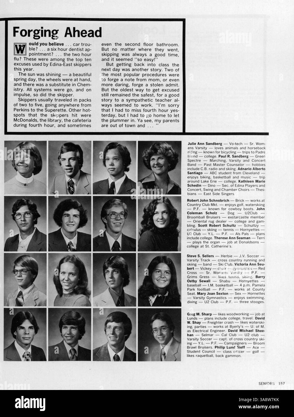 Whigrean '78' ist das Jahrbuch 1978 der Edina East High School, das die Schüler, Lehrkräfte, Vereine, Leichtathletik, und Veranstaltungen, die das akademische Jahr 1977-1978 einzigartig machten. Stockfoto