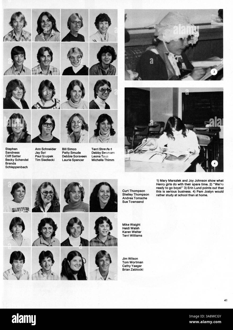 Dieses Jahrbuch „Redner 81“ von der Patrick Henry High School von 1981 spiegelt die Höhepunkte des Schuljahres wider und zeigt Schüler, Dozenten, Sport und außerschulische Aktivitäten von 1980 bis 1981. Stockfoto