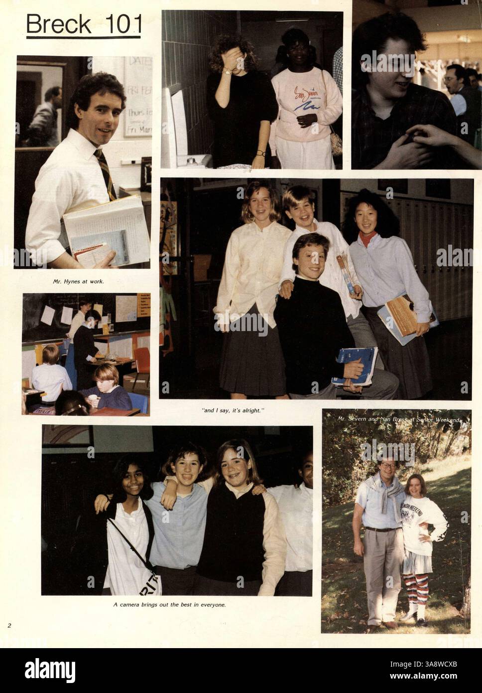 Dieses Breck Mustang Jahrbuch 1988 dokumentiert die Leistungen der Schüler, Sport, Vereine und Lehrkräfte aus dem Schuljahr 1987-1988 an der Breck School. Stockfoto