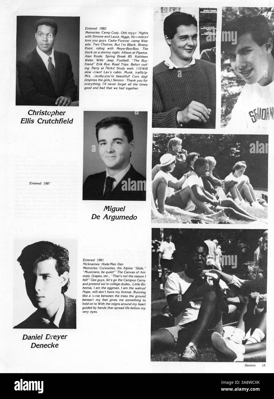 Dieses Breck Mustang Jahrbuch 1988 zeigt Porträts von Schülern, akademischen Leistungen, Vereinen, Leichtathletik und Schulveranstaltungen aus dem Schuljahr 1987-1988. Stockfoto