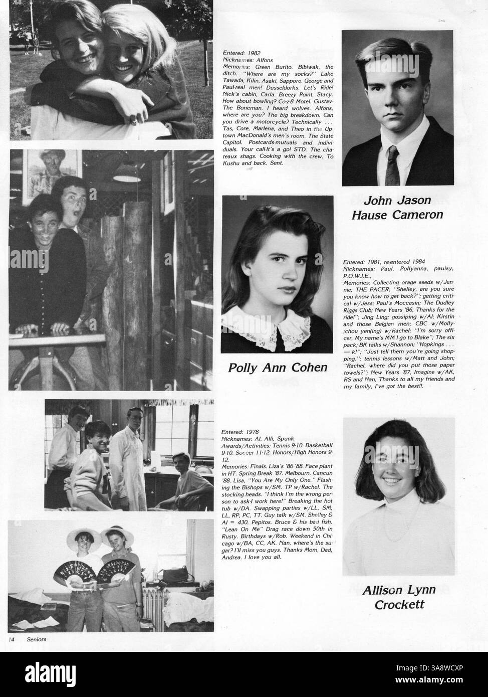 Das Breck Mustang Yearbook von 1988 fängt das Studentenleben, die Leichtathletik, die Vereine und wichtige Momente aus dem akademischen Jahr 1987-1988 an der Breck School ein. Stockfoto