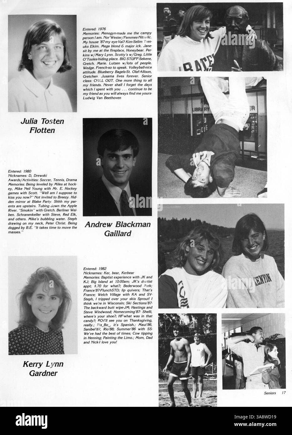 Das Breck Mustang Yearbook 1988 zeichnet Schülerleistungen, Porträts, Schulveranstaltungen, Leichtathletik und Clubs aus dem akademischen Jahr 1987-1988 an der Breck School auf. Stockfoto