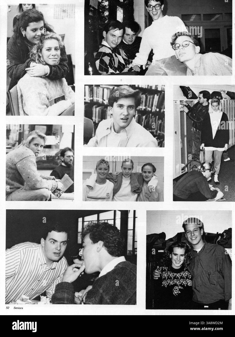 Das Breck Mustang Jahrbuch 1988 dokumentiert das Leben der Schüler, akademische Leistungen, Lehrkräfte, Vereine und Sport an der Breck School während des Schuljahres 1987-1988. Stockfoto