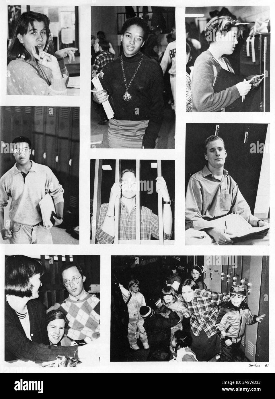 Das Breck Mustang Jahrbuch 1988 zeichnet Schülerporträts, Lehrkräfte, Leichtathletik, Vereine und Veranstaltungen aus dem Schuljahr 1987-1988 auf. Stockfoto