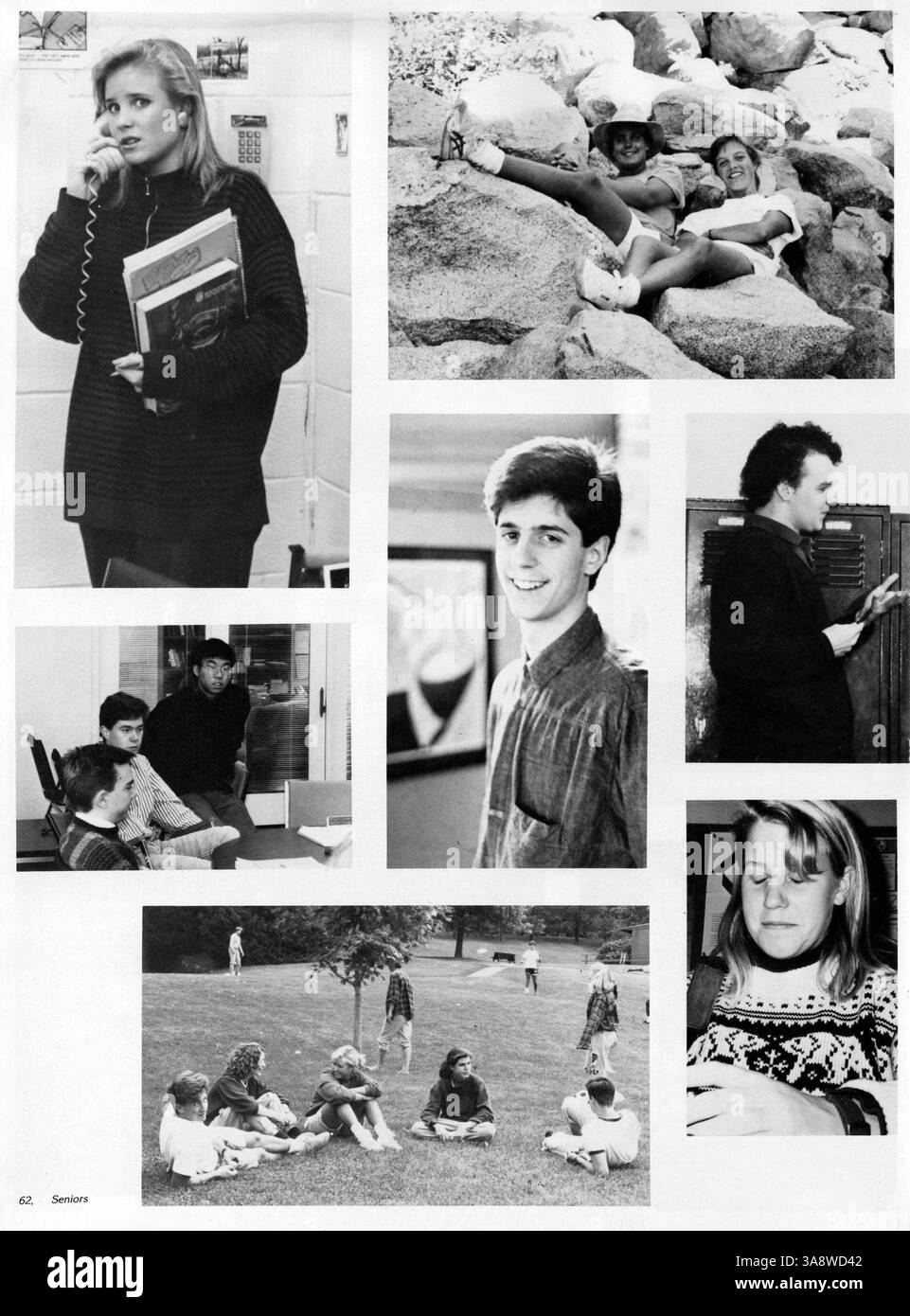 Dieses Breck Mustang Jahrbuch 1988 dokumentiert das Leben der Schüler, akademische Leistungen, Lehrkräfte, Vereine und Sport an der Breck School während des Schuljahres 1987-1988. Stockfoto