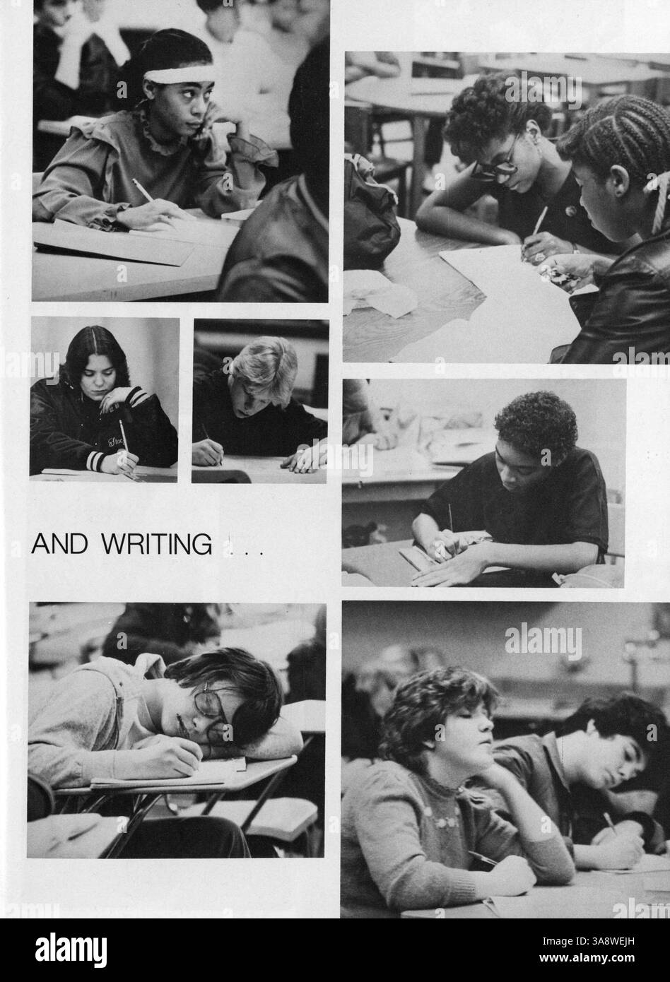 Diese Ausgabe des Polaris Jahrbuchs von der North High School aus dem Jahr 1983 dokumentiert das Schuljahr mit Fotos und Geschichten von Schülern, Lehrern, Sportveranstaltungen und Schulvereinen. Stockfoto