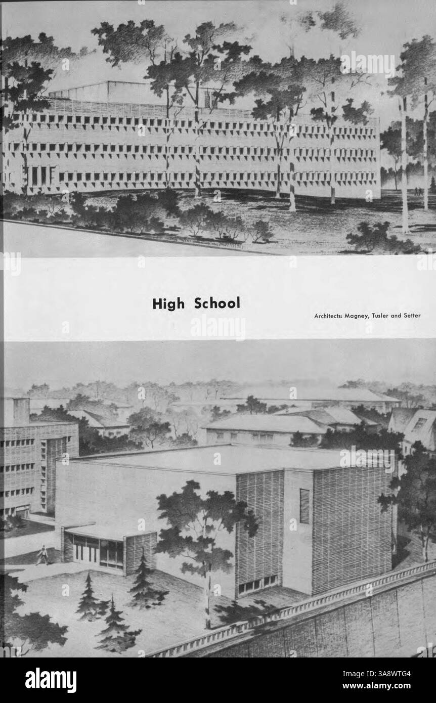 Das Jahrbuch „1951 Bisbila“ der University High School zeigt die akademischen, sportlichen und außerschulischen Höhepunkte der Schule des Jahres 1950-1951. Stockfoto