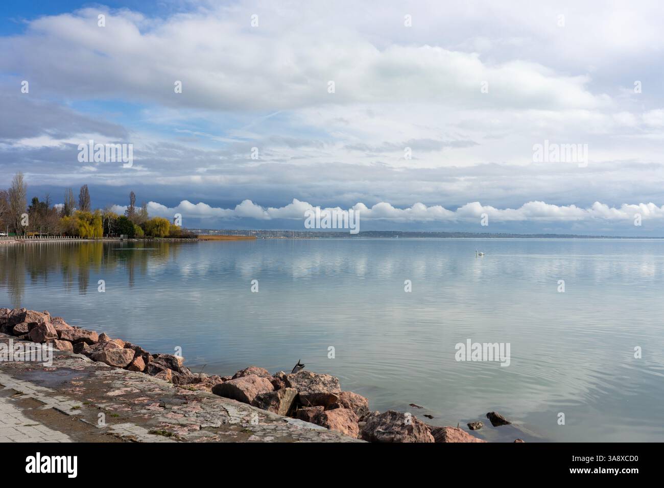 Küste von Balatonkenese Ungarn Frühling Stockfoto