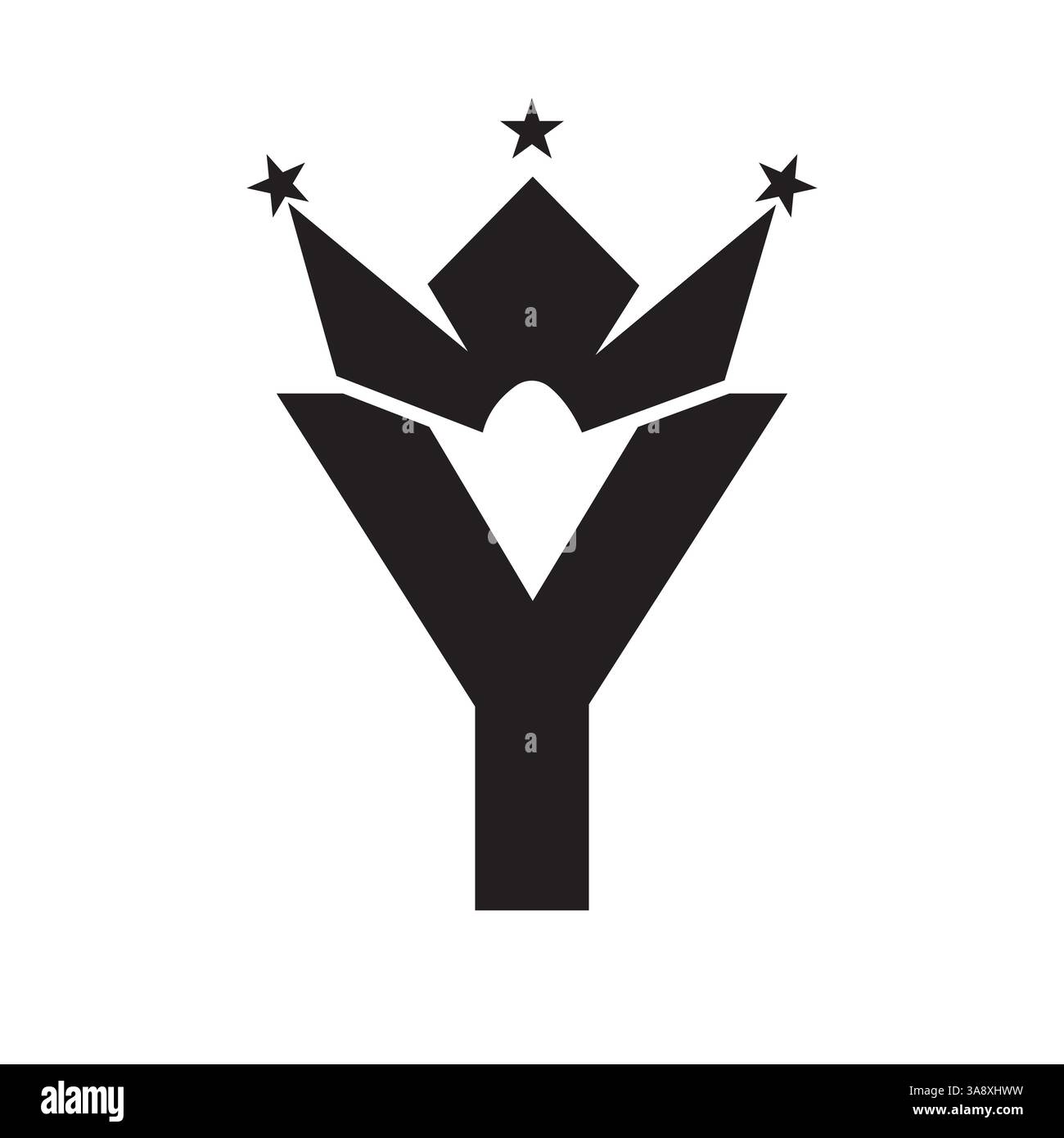 Kronenlogo des Buchstabens Y für das Zeichen der Königin, Schönheit, Mode, Eleganz, Luxus. King-Logo-Schild Stock Vektor