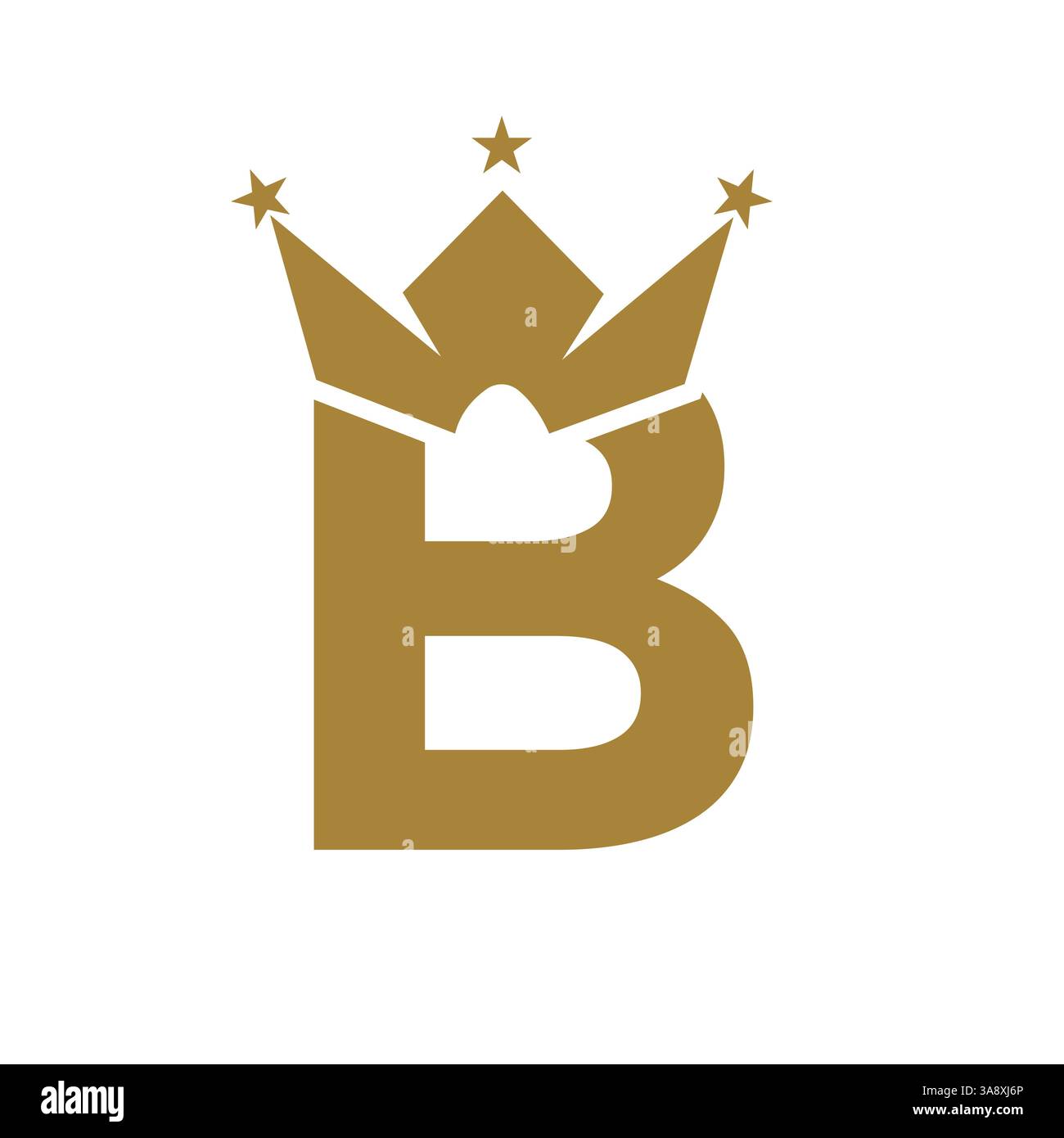 Kronenlogo mit Buchstabe B für Queen-Zeichen, Schönheit, Mode, elegant, Luxus-Symbol. King-Logo-Schild Stock Vektor