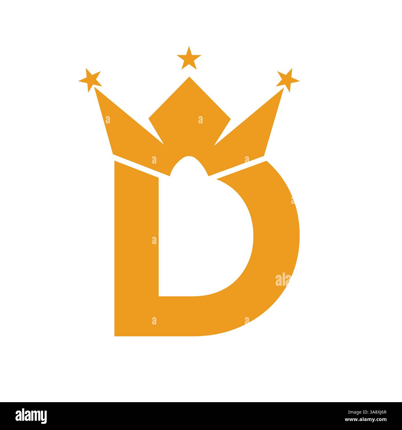 Kronenlogo mit Buchstabe D für Queen-Zeichen, Schönheit, Mode, elegant, Luxus-Symbol. King-Logo-Schild Stock Vektor