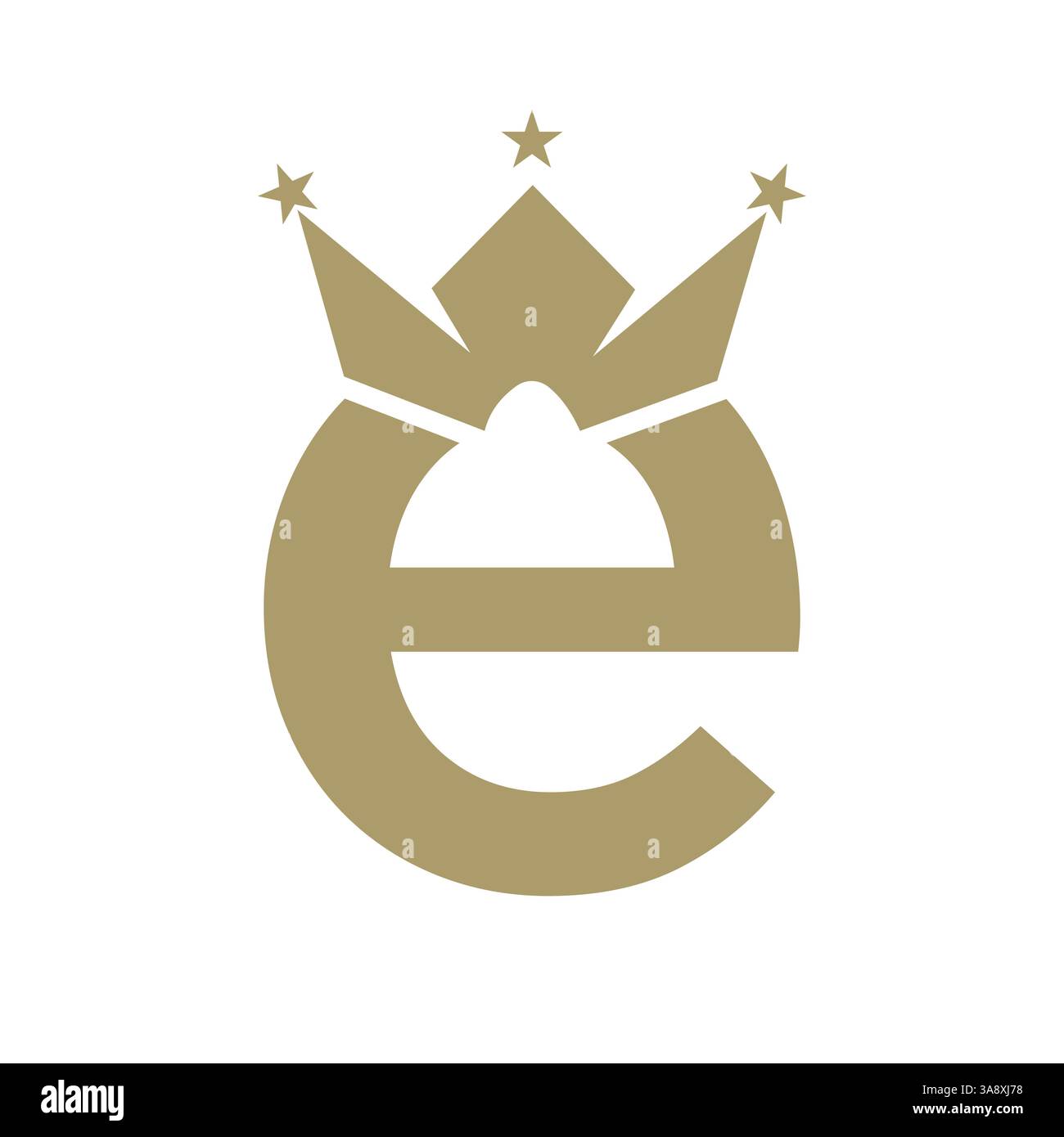 Kronenlogo mit Buchstabe E für Queen-Zeichen, Schönheit, Mode, elegant, Luxus-Symbol. King-Logo-Schild Stock Vektor