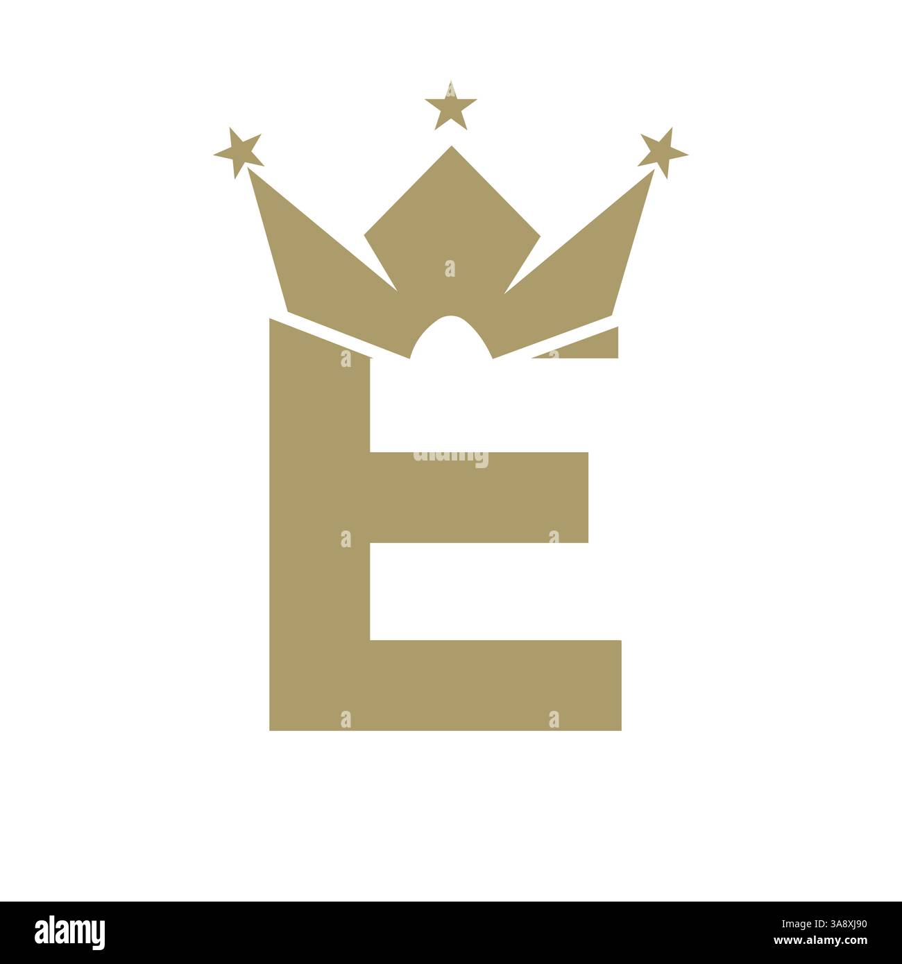 Kronenlogo mit Buchstabe E für Queen-Zeichen, Schönheit, Mode, elegant, Luxus-Symbol. King-Logo-Schild Stock Vektor
