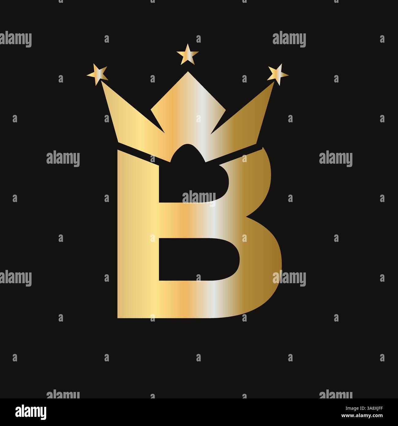 Kronenlogo mit Buchstabe B für Queen-Zeichen, Schönheit, Mode, elegant, Luxus-Symbol. King-Logo-Schild Stock Vektor