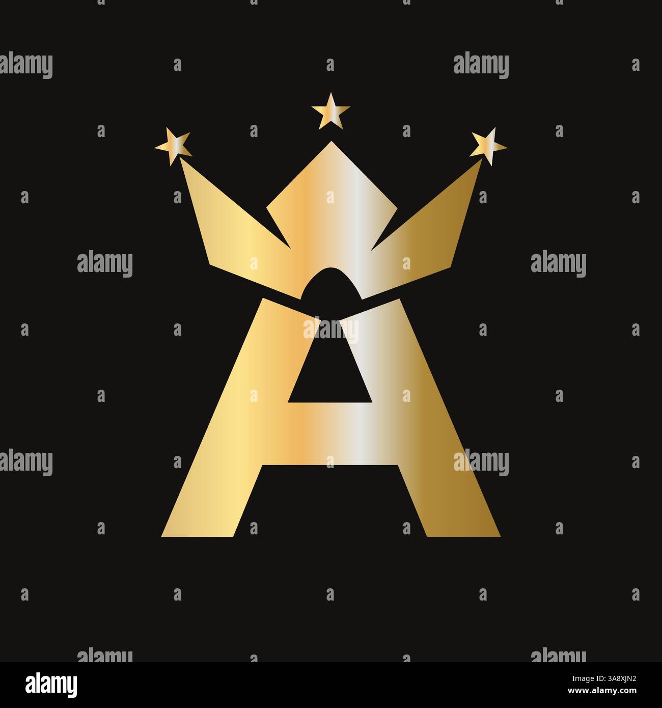 Letter A Crown Logo für Queen Sign, Beauty, Fashion, elegant, Luxury Symbol. King-Logo-Schild Stock Vektor