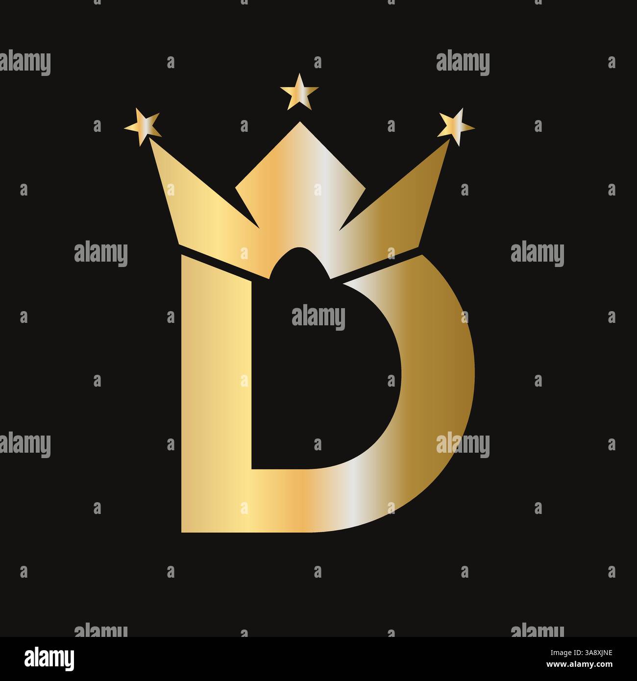 Kronenlogo mit Buchstabe D für Queen-Zeichen, Schönheit, Mode, elegant, Luxus-Symbol. King-Logo-Schild Stock Vektor