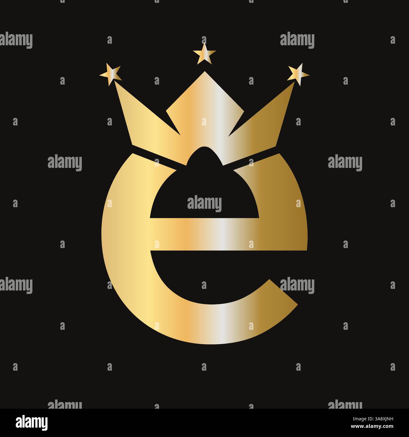 Kronenlogo mit Buchstabe E für Queen-Zeichen, Schönheit, Mode, elegant, Luxus-Symbol. King-Logo-Schild Stock Vektor