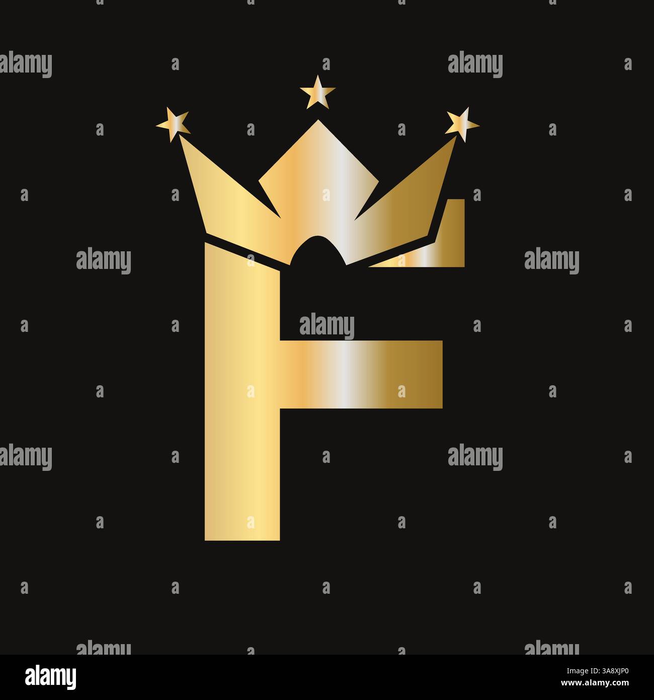 Kronenlogo mit Buchstabe F für Queen-Zeichen, Schönheit, Mode, elegant, Luxus-Symbol. King-Logo-Schild Stock Vektor