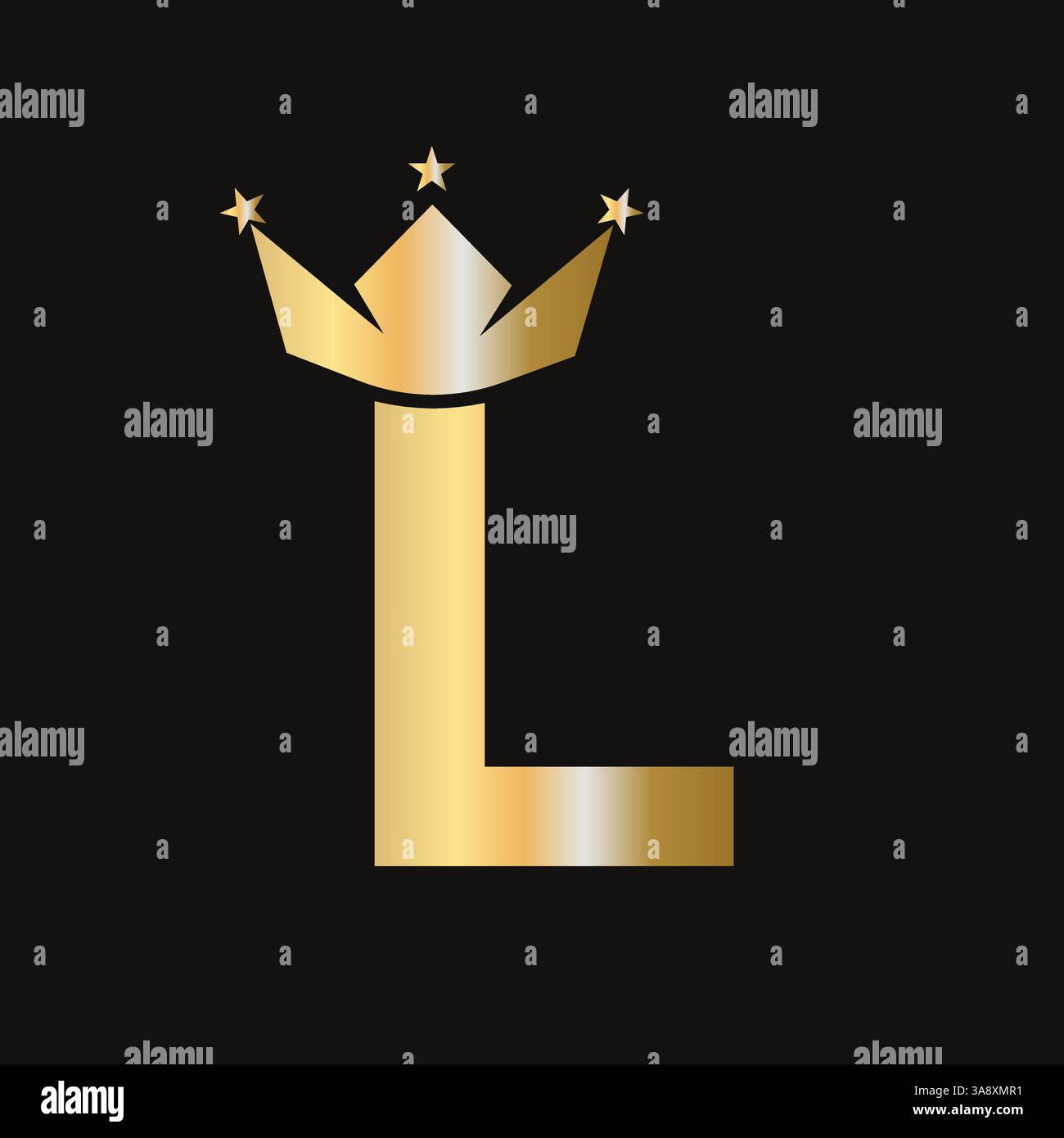 Letter L Crown Logo für Queen Sign, Beauty, Fashion, elegant, Luxury Symbol. King-Logo-Schild Stock Vektor