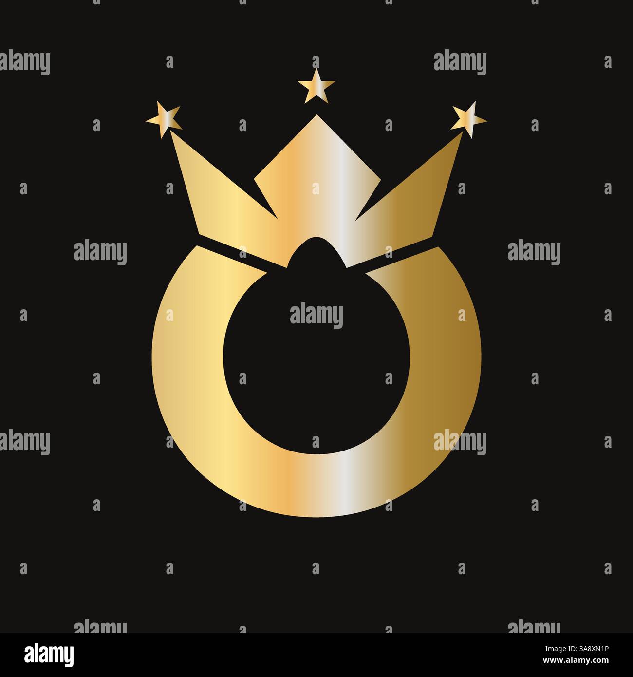 Letter O Crown Logo für Queen Sign, Beauty, Fashion, elegant, Luxury Symbol. King-Logo-Schild Stock Vektor