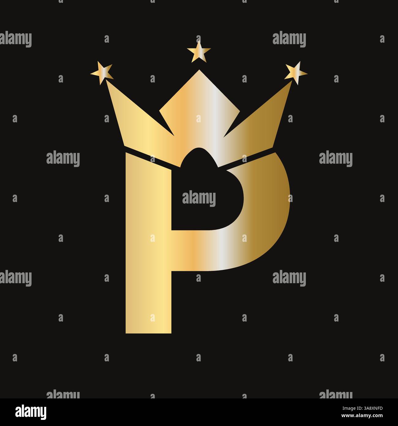 Letter P Crown Logo für Queen Sign, Beauty, Fashion, elegant, Luxury Symbol. King-Logo-Schild Stock Vektor