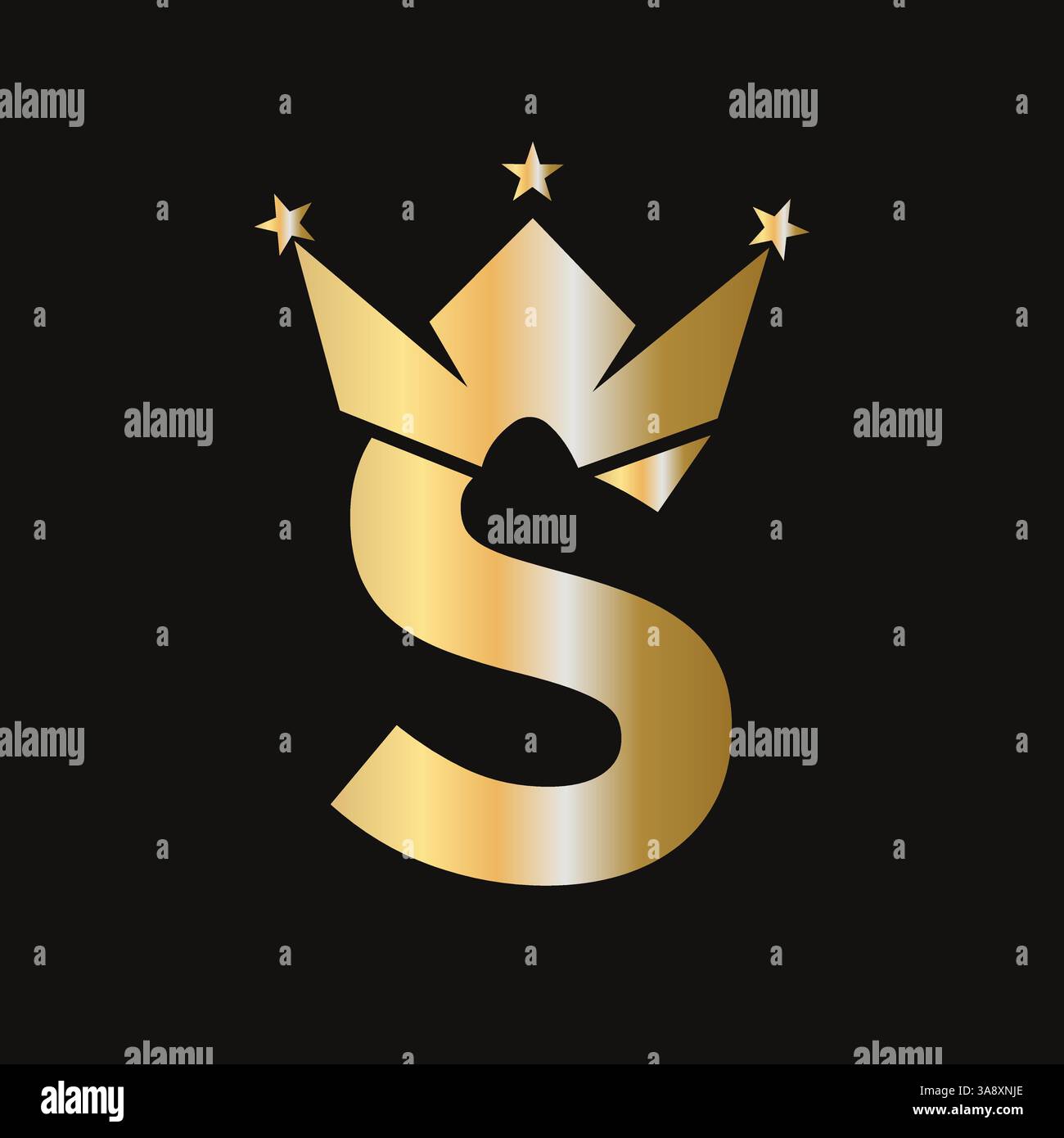Letter S Crown Logo für Queen Sign, Beauty, Fashion, elegant, Luxury Symbol. King-Logo-Schild Stock Vektor
