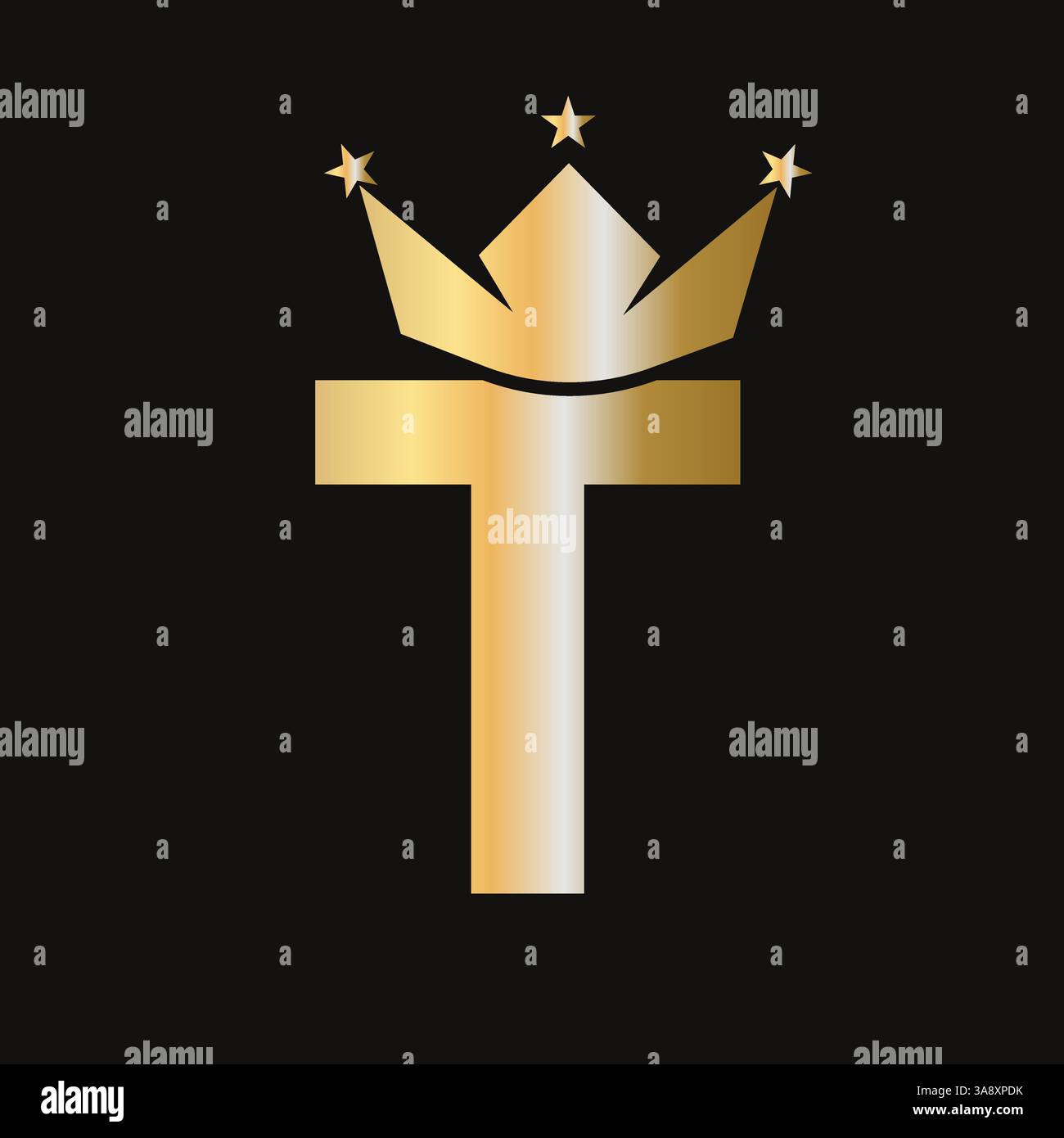 Letter T Crown Logo für Queen Sign, Beauty, Fashion, elegant, Luxury Symbol. King-Logo-Schild Stock Vektor
