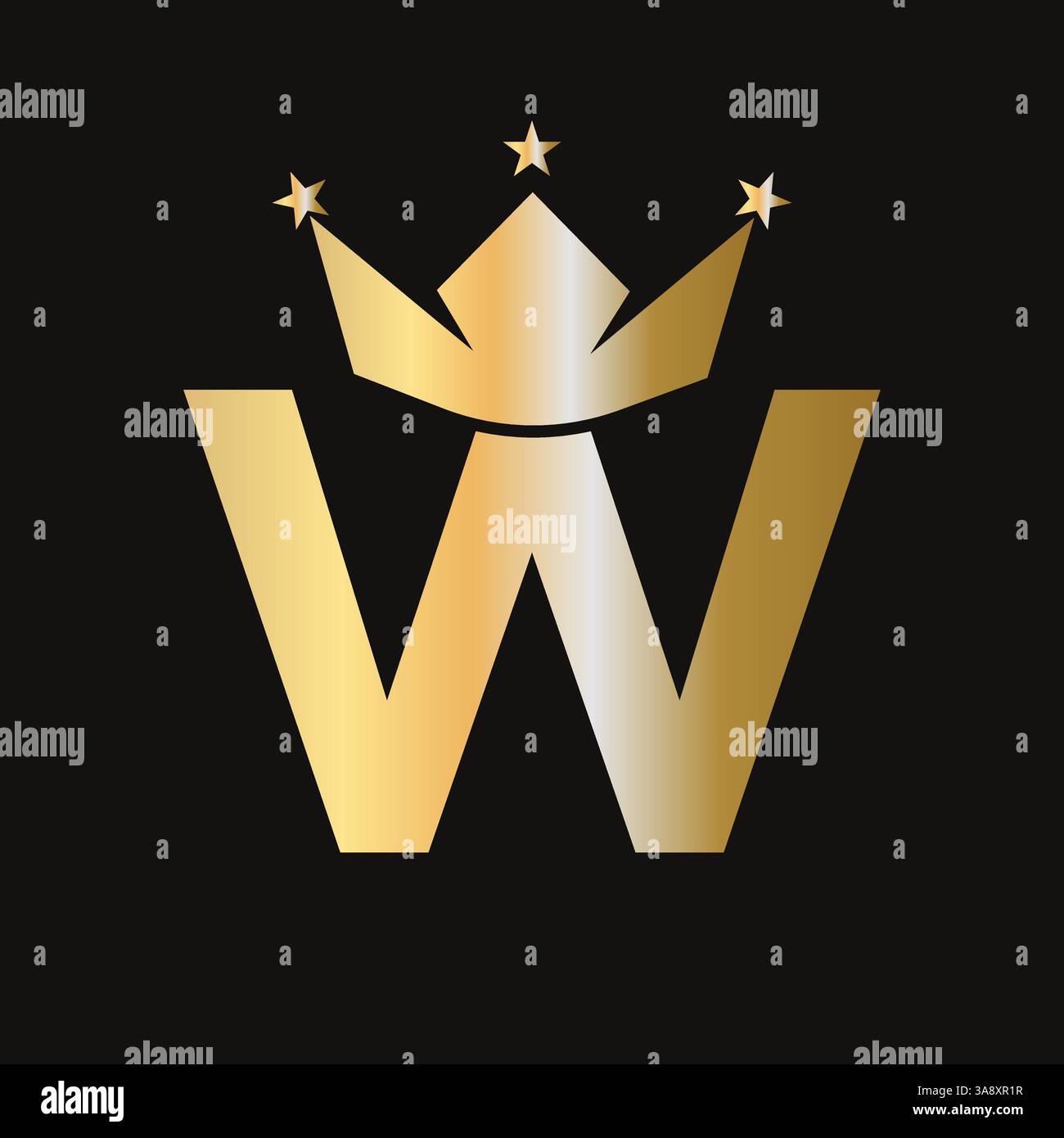Letter W Crown Logo für Queen Sign, Beauty, Fashion, elegant, Luxury Symbol. King-Logo-Schild Stock Vektor