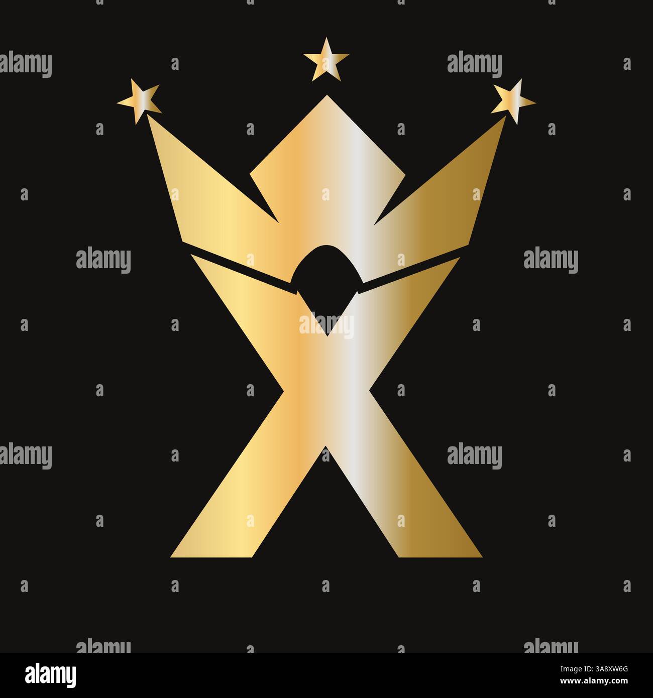Letter X Crown Logo für Queen Sign, Beauty, Fashion, elegant, Luxury Symbol. King-Logo-Schild Stock Vektor