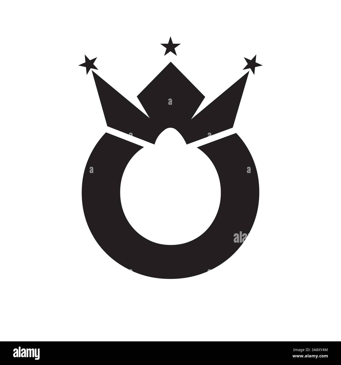 Letter O Crown Logo für Queen Sign, Beauty, Fashion, elegant, Luxury Symbol. King-Logo-Schild Stock Vektor