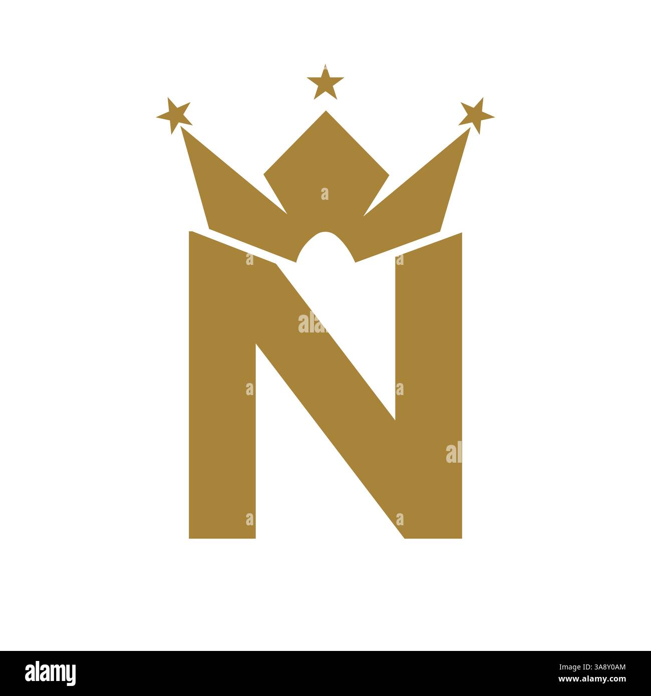 Letter N Crown Logo für Queen Sign, Beauty, Fashion, elegant, Luxury Symbol. King-Logo-Schild Stock Vektor