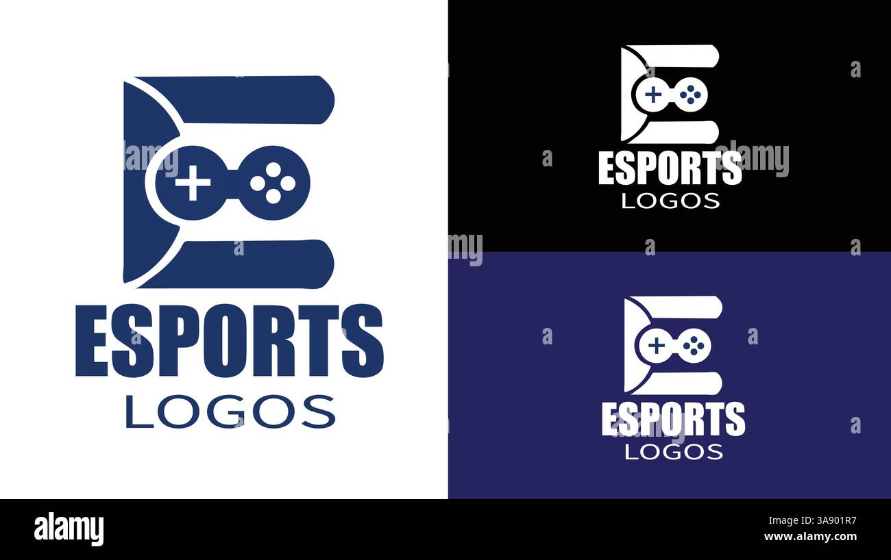 ESports-Logo-Vorlage für Gaming-Team oder Spielturnier, eSports-Logo-Design Stock Vektor