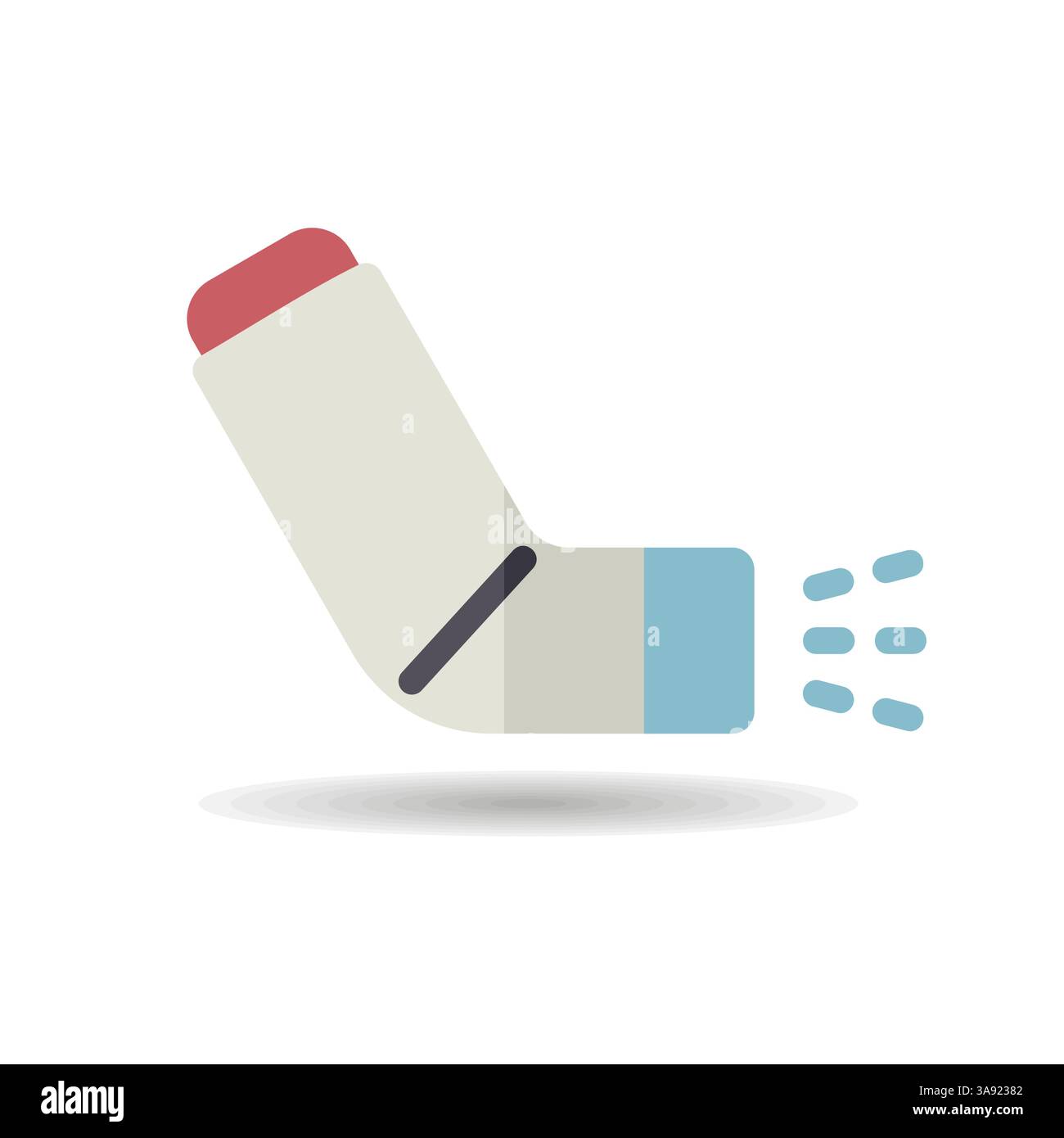 Asthma-Inhalator-Vektor-isoliertes Symbol. Medizin und Gesundheitswesen, medizinisches Unterstützungszeichen. Diagrammsymbol für Design, Logo, App, UI für medizinische Websites und Apps Stock Vektor