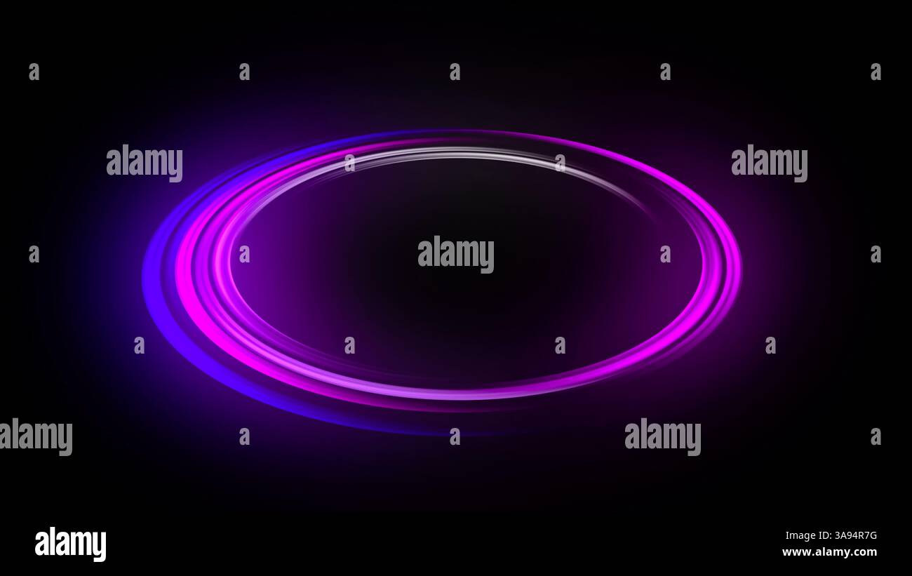 Abstrakte digitale Lichtspur in violetten und rosa Tönen Stockfoto